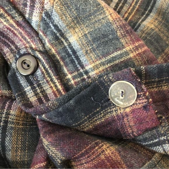 70’s Vintage Wool Blend Blue Purple Plaid Midi Skirt Deadstock Waist size 32 - Picture 9 of 11